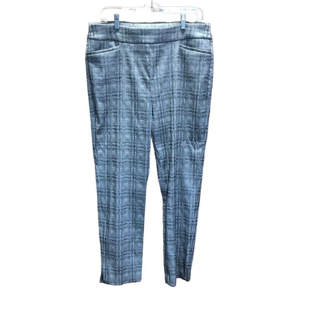 Chicos Pull-on 12R (2) Pants Grey and Silver